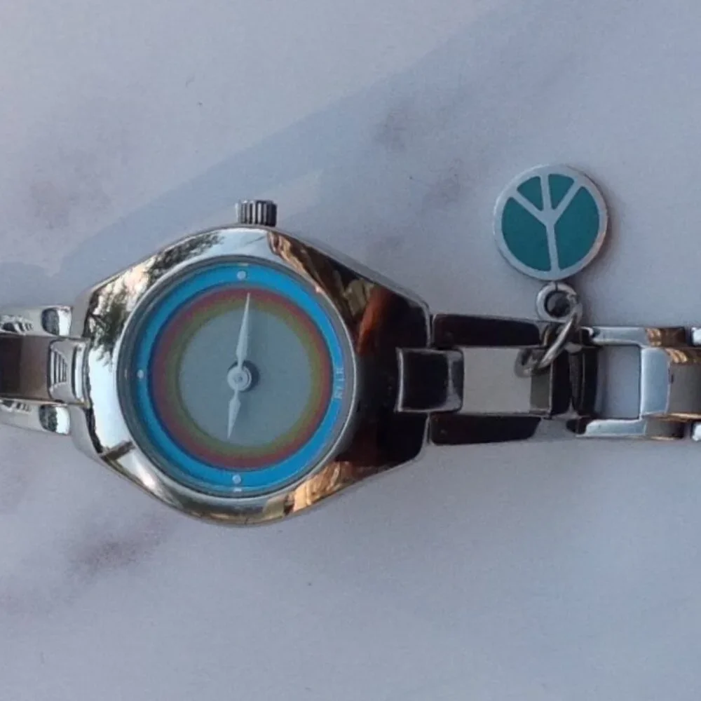 RELIC Woman's Quartz  Wrist Watch Pride & Peace Theme Flashing Digital Billboard